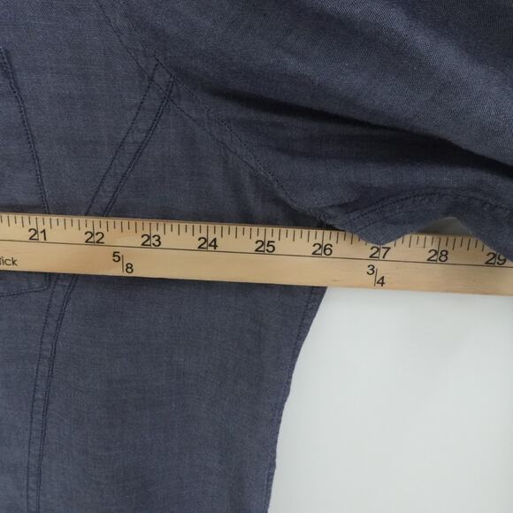 John Varvatos Shirt Mens XXL Blue Long Sleeve Roll Tab Pocket Lightweight Preppy - Picture 4 of 12